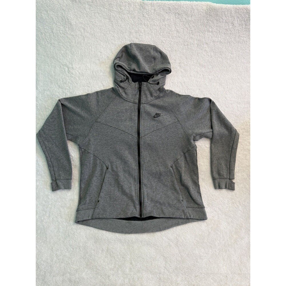Nike Hoodie Womens 1X Gray Plus Tech Fleece Full Zip Hooded Athletic Sweatshirt